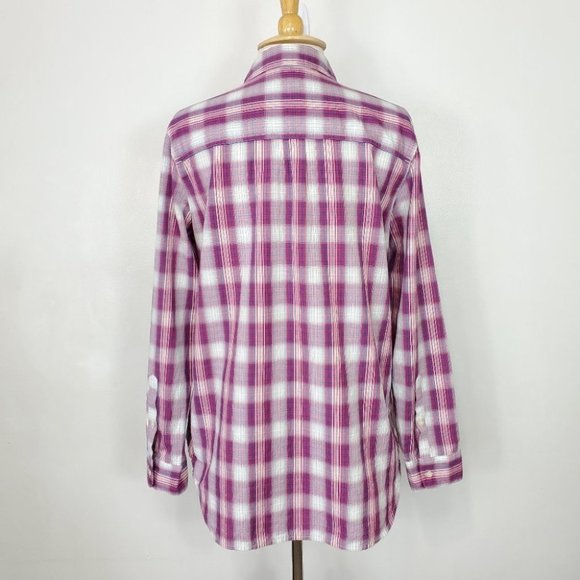 Madewell Plaid 100% Cotton Preppy Long Sleeve Button Up Top Shirt Size L - Picture 8 of 13